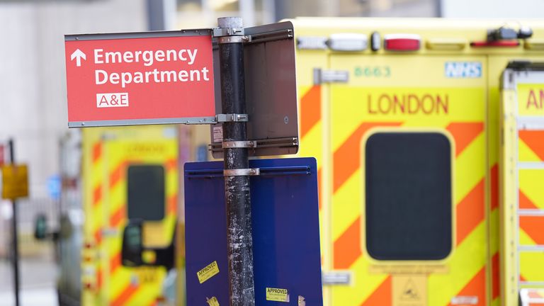 Ambulances outside the Royal London Hospital in east London. Ambulance staff 