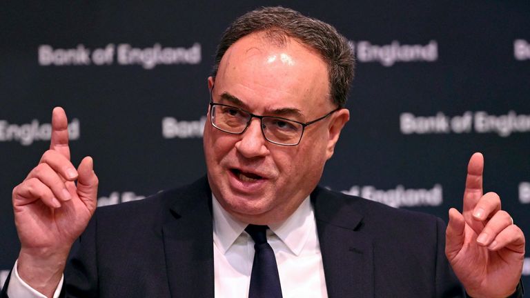 Governor of the Bank of England Andrew Bailey speaks during the Bank of England&#39;s financial stability report press conference, at the Bank of England in London, Tuesday Dec. 13, 2022.
PIC;AP
