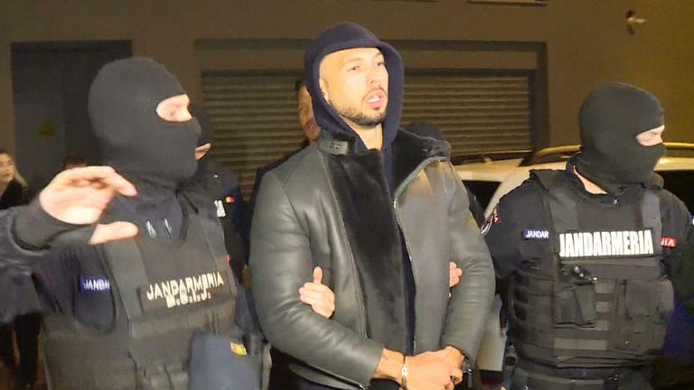 Andrew Tate has been arrested in Romania on suspicion of human trafficking, rape and forming an organised crime group. His brother Tristan was also arrested along with two other men.