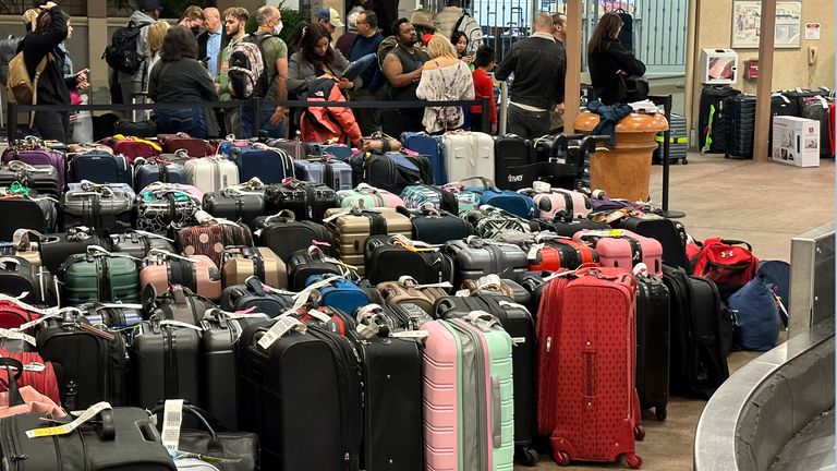 How an airline passenger tracked the 'wild ride' of her lost luggage |  Science & Tech News | Sky News