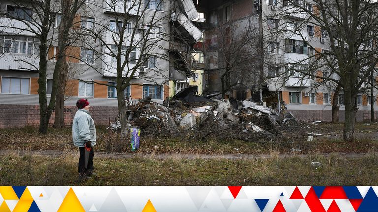 A woman passes by an apartment building damaged following by Russian shelling in Bakhmut, the site of the heaviest battles with the Russian troops, in the Donetsk region, Ukraine
PIC:AP