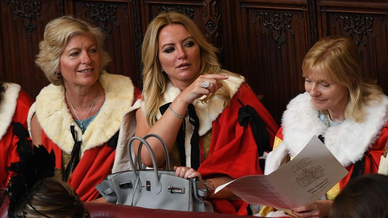 Baroness Mone (centre) ahead of the State Opening of Parliament by Queen Elizabeth II, in the House of Lords at the Palace of Westminster in London. PRESS ASSOCIATION Photo. Picture date: Wednesday June 21, 2017. See PA story POLITICS Speech. Photo credit should read: Stefan Rousseau/PA Wire 