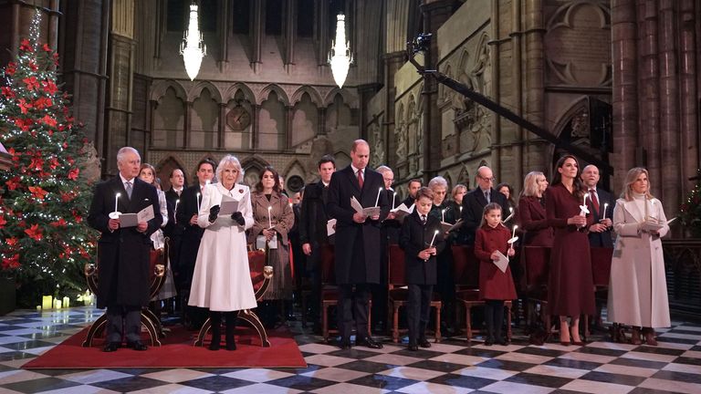 The Royal Family at a Christmas Carol Service together at Westminster Abbey