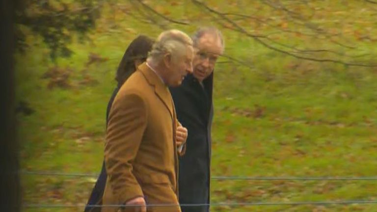 King Charles has been joined by other members of the royal family for a church service in Sandringham