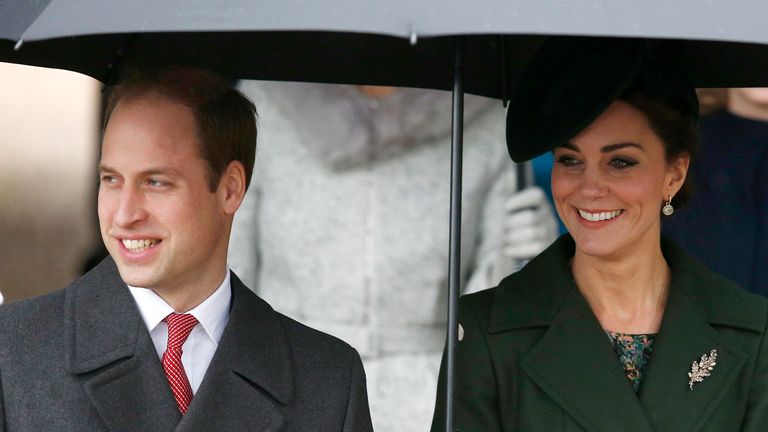 Prince William and Kate on Christmas Day.  Image: Reuters 