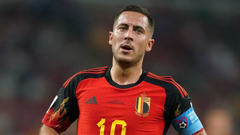 Belgium&#39;s Eden Hazard during the FIFA World Cup Group F match at the Ahmad bin Ali Stadium, Al Rayyan. Picture date: Wednesday November 23, 2022.
