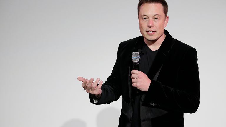 Tesla Motors CEO Elon Musk talks about the Model X car at company headquarters on Tuesday, Sept. 22.  29, 2015, Fremont, CA.  (AP Photo/Macio Jose Sanchez)