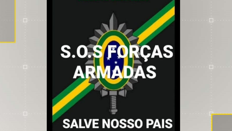 This image is one of many similar ones circling in the groups we monitored. It reads "S.O.S Armed Forces, Save Our Country"