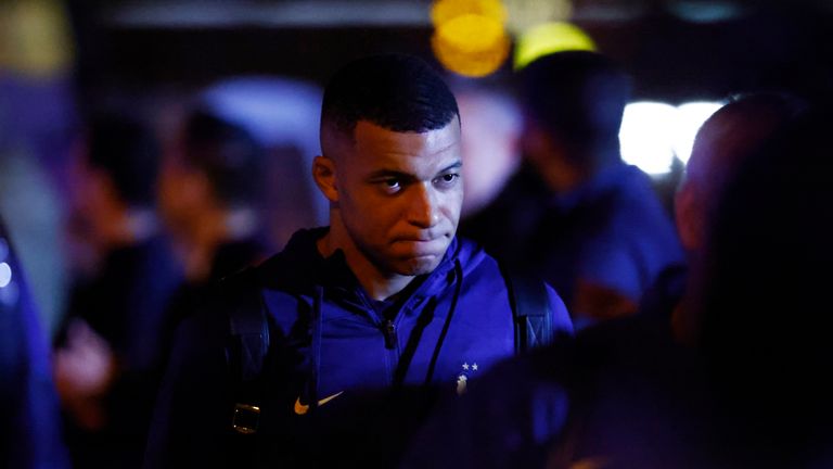 Kylian Mbappé arrives at Paris Charles de Gaulle airport