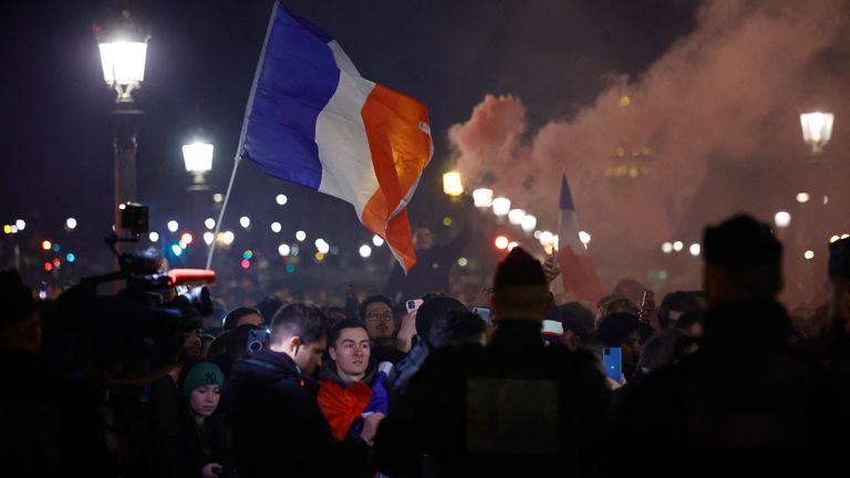 France supporters gather at Place de la Concorde in Paris