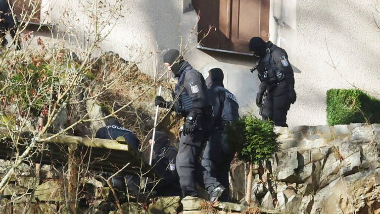 A lodge in Saaldorf, believed to be owned by Heinrich, was among the properties raided. Pic: AP