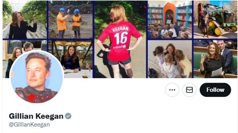 Gillian Keegan&#39;s Twitter account appears to have been hacked