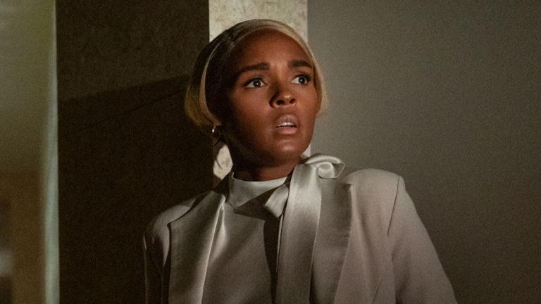 Glass Onion: A Knives Out Mystery (2022). Janelle Monae as Andi. Cr. John Wilson/Netflix .. 2022.