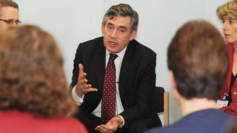 Gordon Brown when he visited the Royal Devon and Exeter Hospital in Exeter in 2008