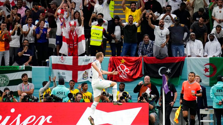 Three Lions fans roar as Harry Kane scores England&#39;s second goal against Senegal Pic: AP 