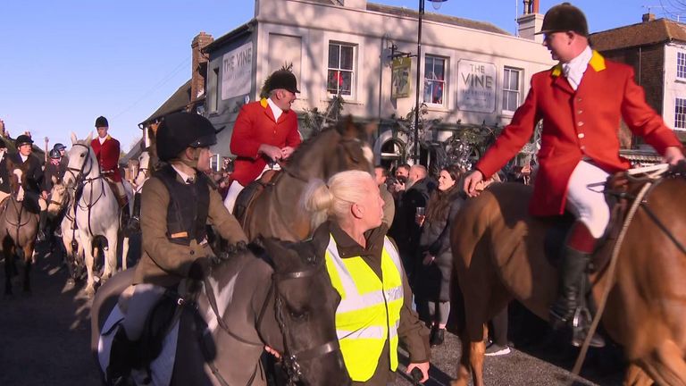 Boxing Day trail hunt parade in Kent