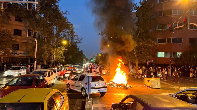 Protest in Tehran in September. Pic: WANA/Reuters
