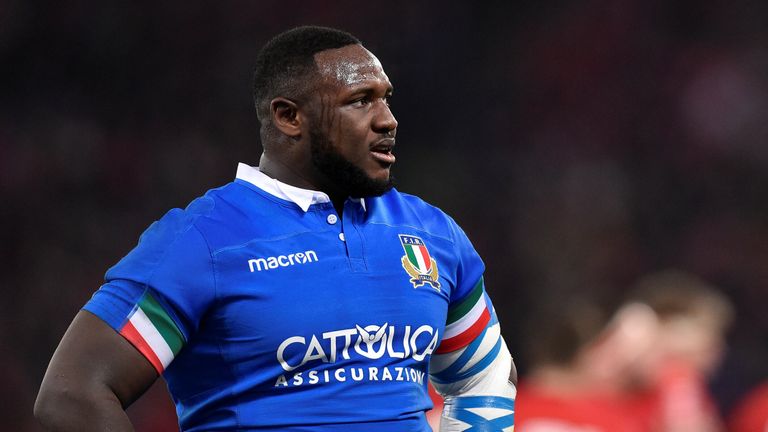 Rugby Union - Six Nations Championship - Italy v Wales - Stadio Olimpico, Rome, Italy - February 9, 2019 Italy&#39;s Cherif Traore looks on REUTERS/Stringer
