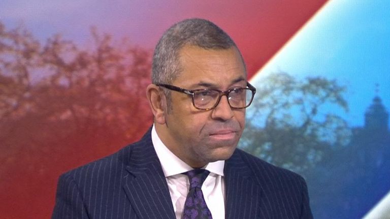 Secretary of State James Cleverly MP on Sophy Ridge show with Jayne Secker