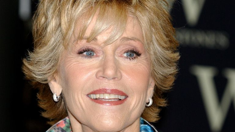 02/06/05 PA File Picture of Hollywood star Jane Fonda in a brochure for her autobiography 'My Life So Far'.  Watch PA Feature SHOWBIZ Film Luck.  Recommended image credits: Yui Mok/PA Archive/PA Images.  WARNING: This image is only used to accompany PA Feature SHOWBIZ Film Luck.
