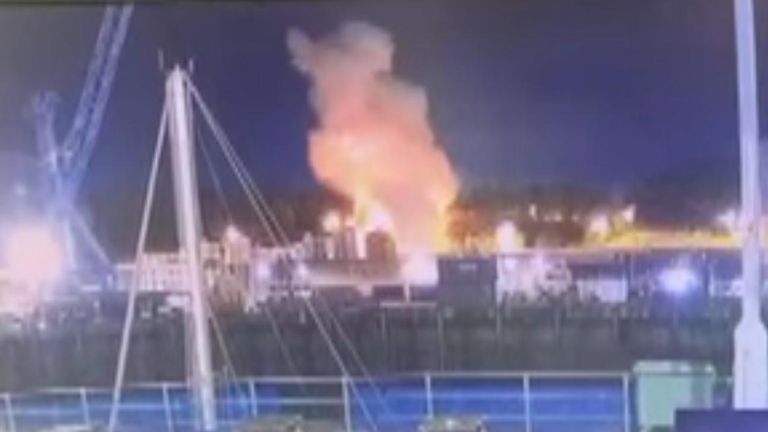 CCTV captures the moment of the explosion in Jersey