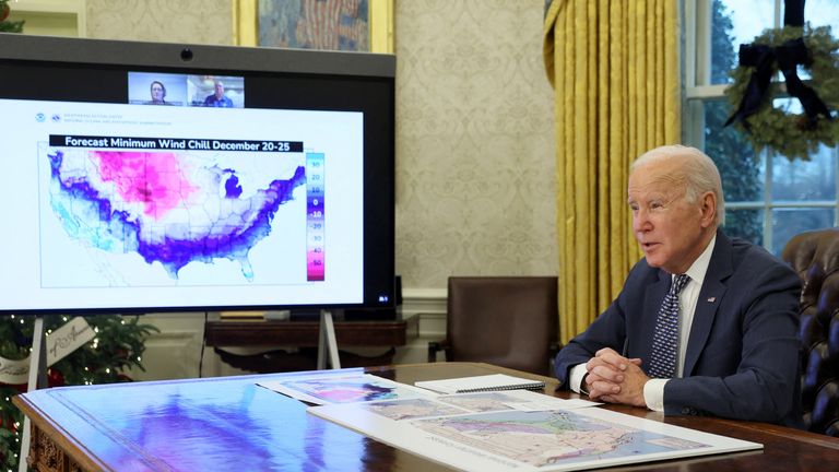 Joe Biden has urged the public to take the storm seriously