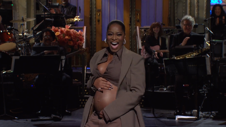 Keke Palmer revealed she is expecting her first child on SNL