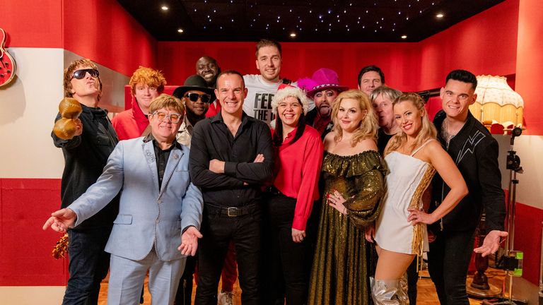 LadBaby Christmas single video, titled Food Aid, with a group of celebrity lookalikes  and MoneySavingExpert founder Martin Lewis