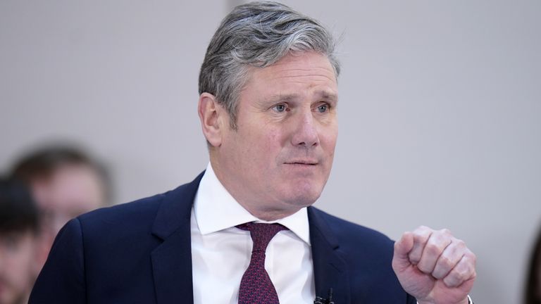 Labour leader Sir Keir Starmer, during a Labour Party press conference at Nexus, University of Leeds 