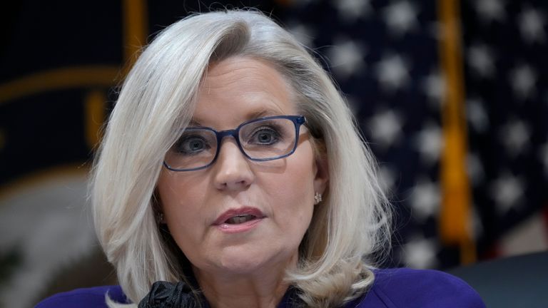 Vice Chair Rep. Liz Cheney, R-Wyo., speaks as the House select committee investigating the Jan. 6 attack on the U.S. Capitol holds its final meeting on Capitol Hill in Washington, Monday, Dec. 19, 2022. (AP Photo/Jacquelyn Martin)
