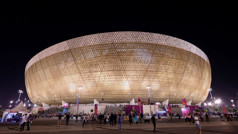  A general view of the exterior of Lusail Stadium