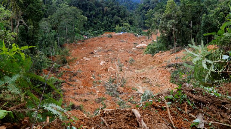 A general view of the landslide in Batang Kali, Selangor state, Malaysia  