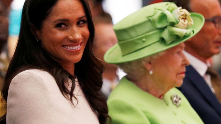 Britain&#39;s Queen Elizabeth and Meghan, the Duchess of Sussex, visit the Storyhouse in Chester, June 14, 2018. REUTERS/Phil Noble/Pool
