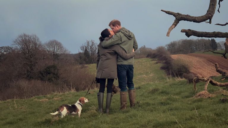 Undated handout photo issued by Netflix of the Duke and Duchess of Sussex released for a new documentary called "Harry and Meghan" - the Sussexes&#39; behind the scenes. The Duke and Duchess of Sussex&#39;s controversial documentary has aired on Netflix. The first three episodes of the six-part Harry & Meghan series began streaming at 8am on Thursday 
PIC:NETFLIX