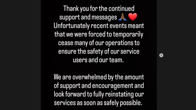 Sistah Space's statement made on Instagram