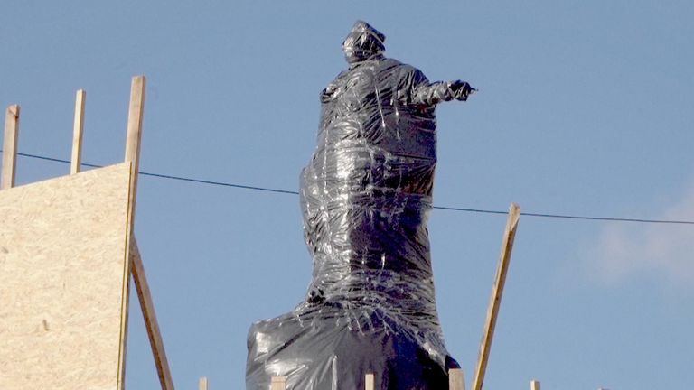 Ukraine is removing Soviet and Russian monuments from its public spaces, removing statues like he 18th century Russian empress Catherine the Great in Odesa. 