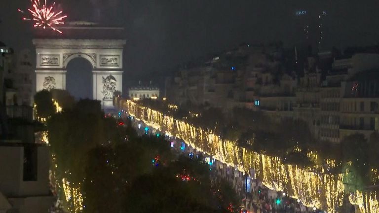 Celebrations on the streets of Paris after France beat England in the quarter-final clash