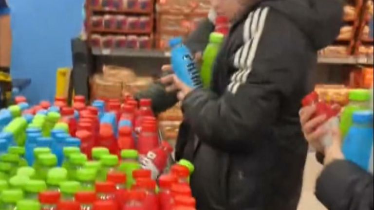 The release of a drink created by two YouTube stars has sparked chaotic scenes at some UK supermarkets. Fans were seen struggling and running to grab the beverage.