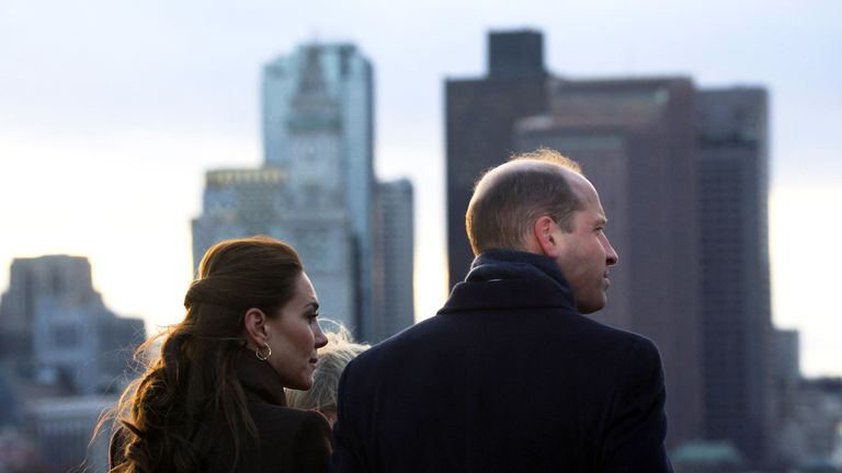 Prince William and Catherine, Princess of Wales visit the Harbour Defenses of Boston, in Boston, Massachusetts, U.S., December 1, 2022. 