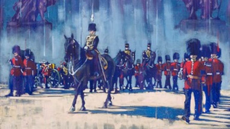 Mr Paske&#39;spainting of the Queen&#39;s funeral procession