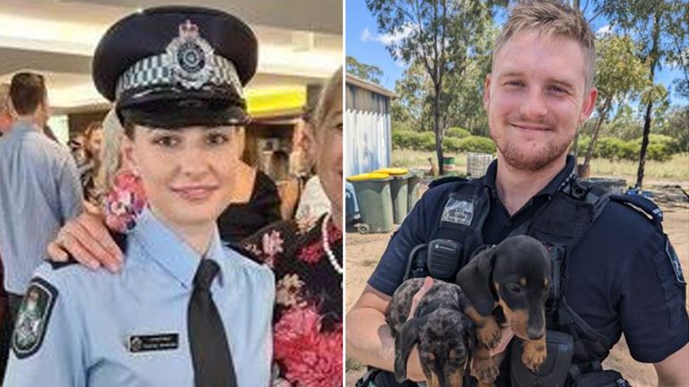Constables Matthew Arnold and Rachel McCrow were killed. Pic: Queensland Police 