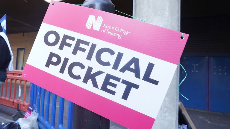 Members of the Royal College of Nursing (RCN) on the picket line 