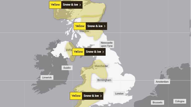Saturday weather warning from the Met Office