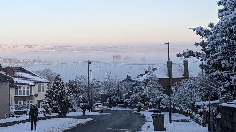 Stannington peeping through the fog as cold temperatures hit Sheffield Pic: James Heydon