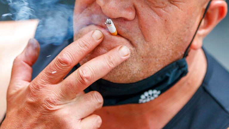 A man smoking in Auckland in December 2021. Pic: AP