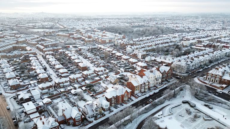 Snow and ice blanket Marine park on the coast at South Shields in the North East. Snow and ice have swept across parts of the UK, with cold wintry conditions set to continue for days. Picture date: Tuesday December 13, 2022.
