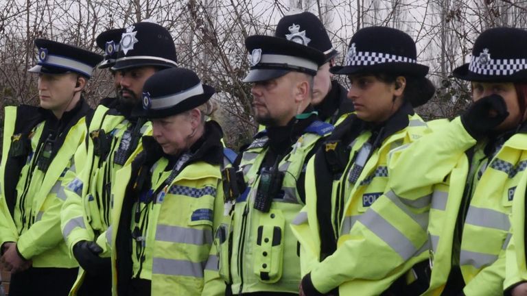 Police paid an emotional tribute at the scene where three boys died and another was left fighting for his life after falling into a lake in Solihull
