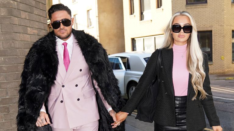 Stephen Bear with his partner Jessica Smith arriving at Chelmsford Crown Court