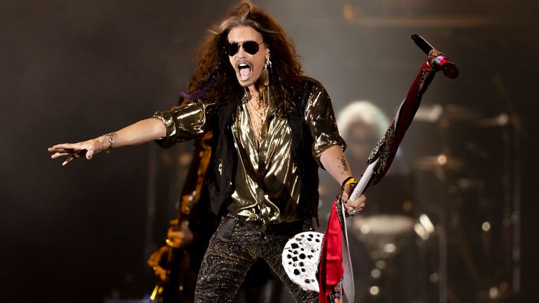 Steven Tyler performs at a concert in Boston in September. Pic: AP