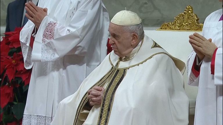 The Pope holds christmas eve mass